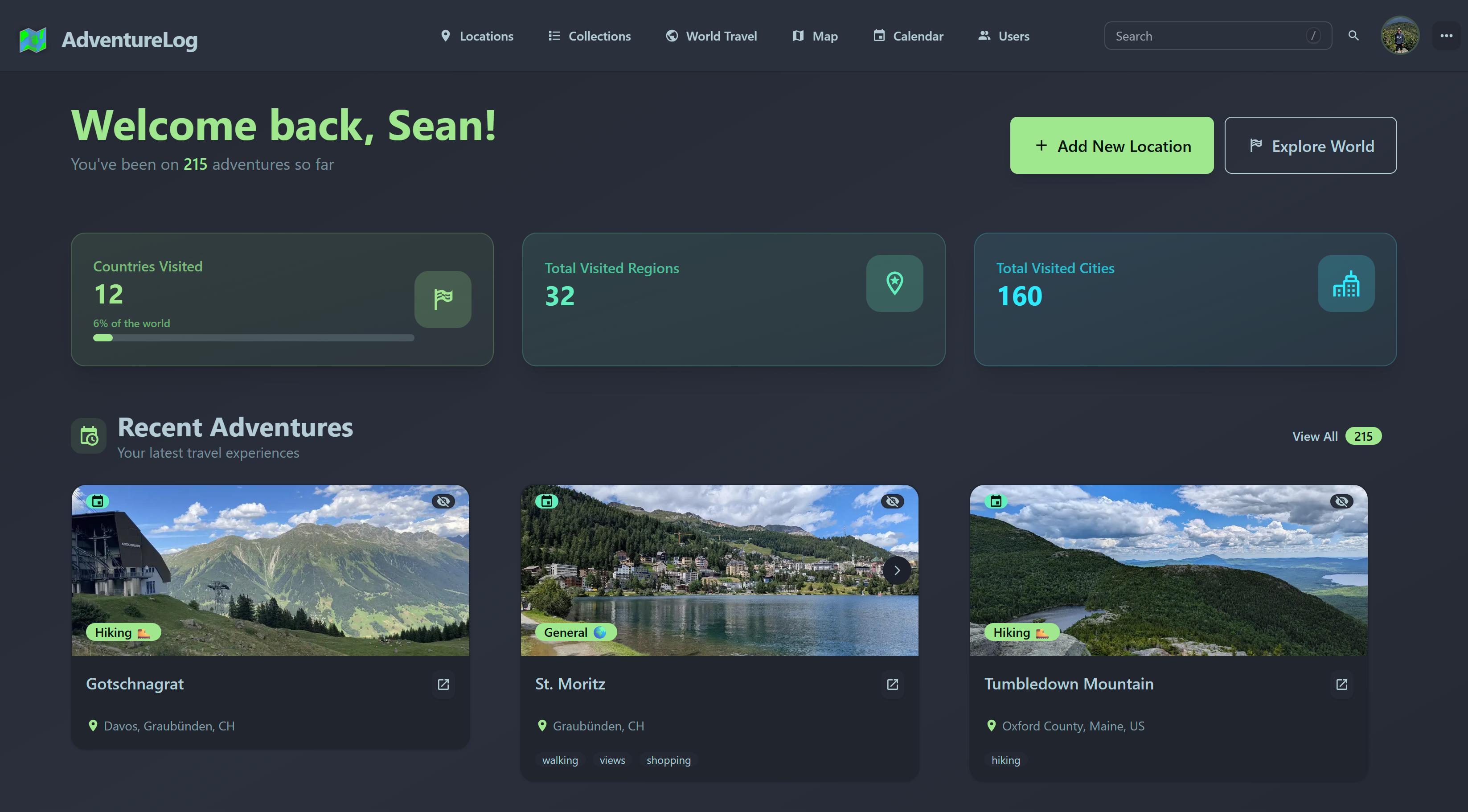 AdventureLog screenshot