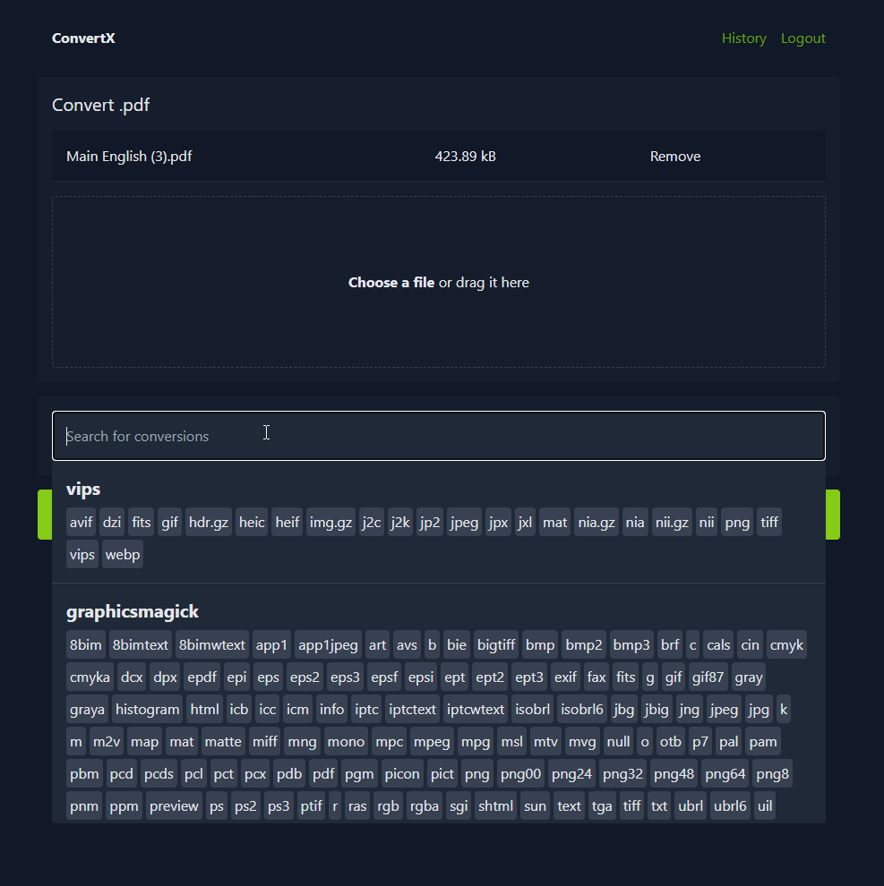 ConvertX screenshot