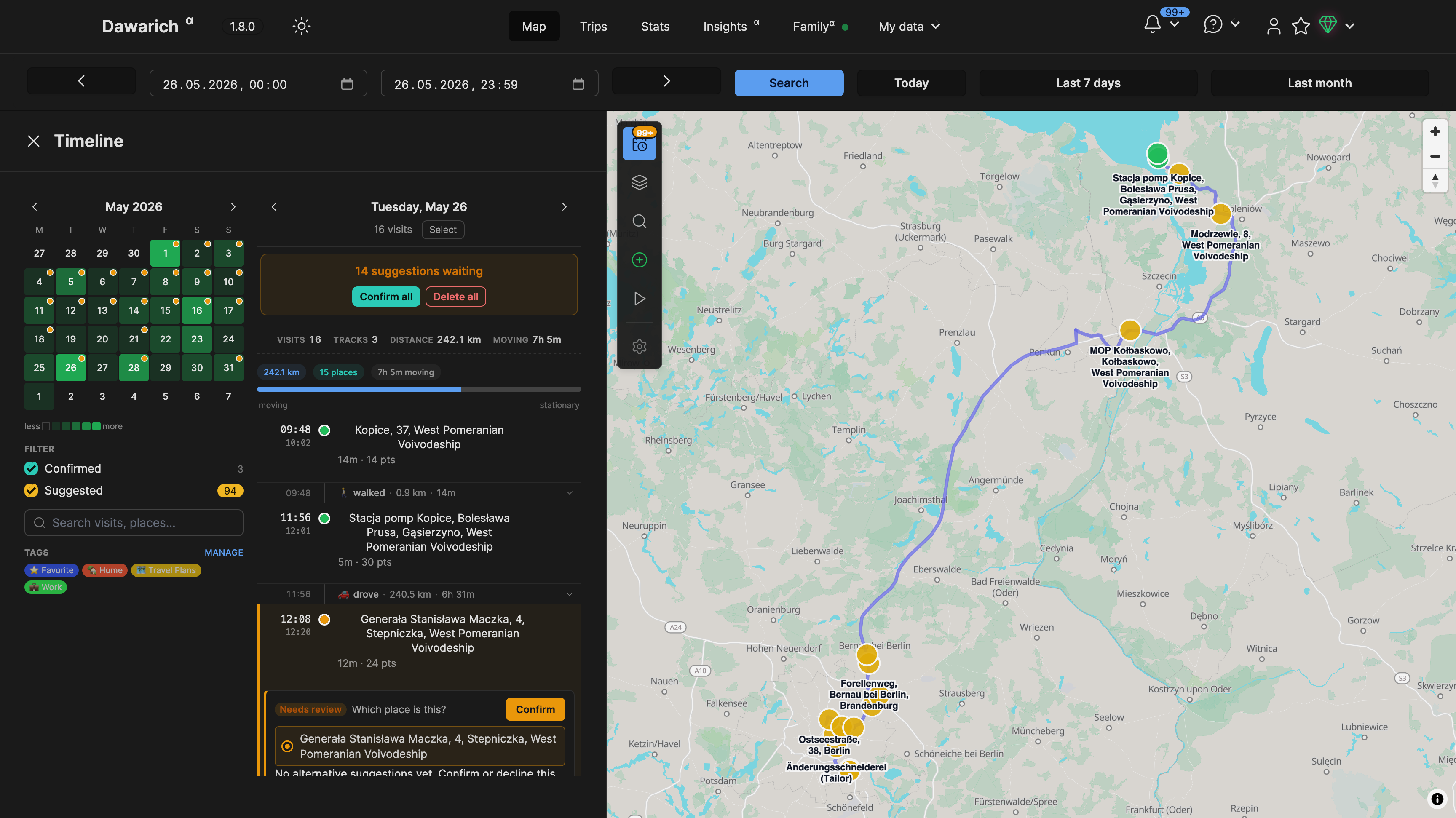 Dawarich screenshot