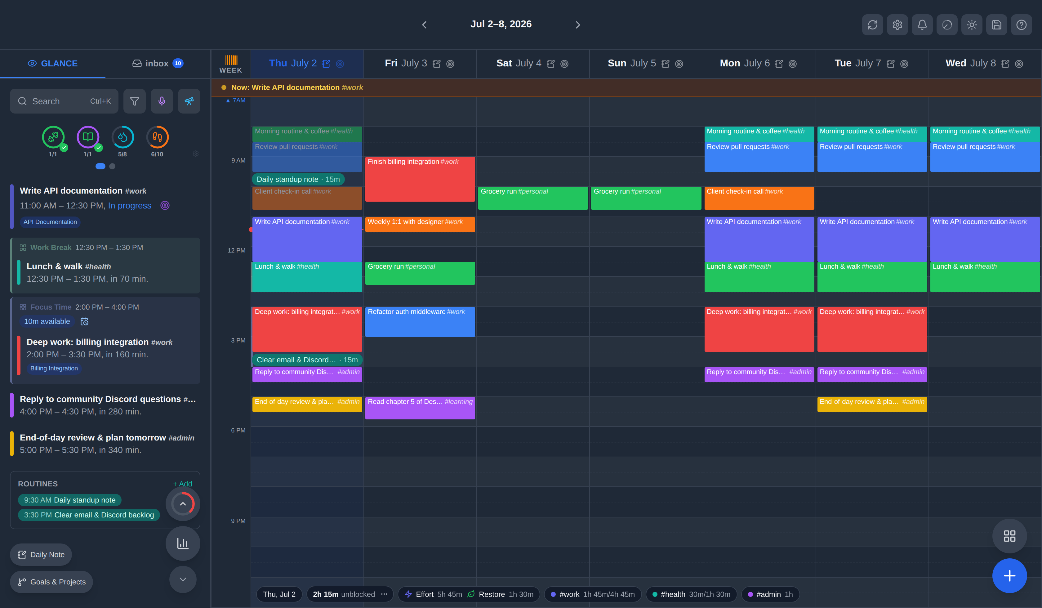 dayGLANCE screenshot