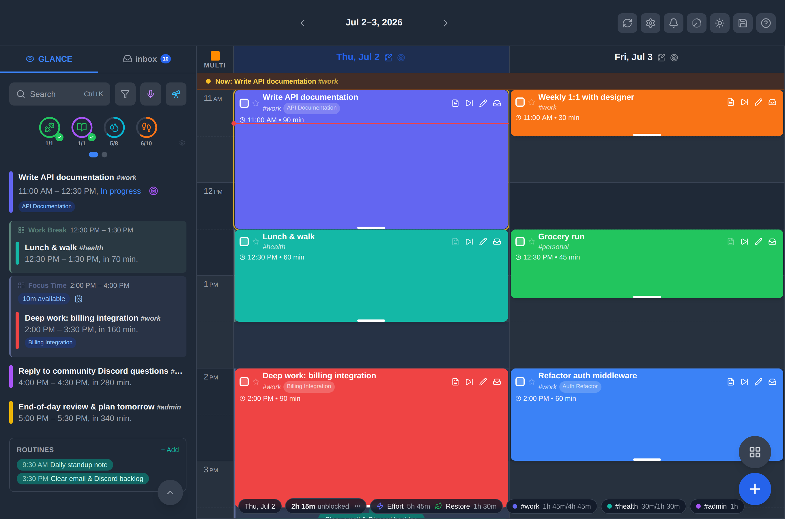 dayGLANCE screenshot