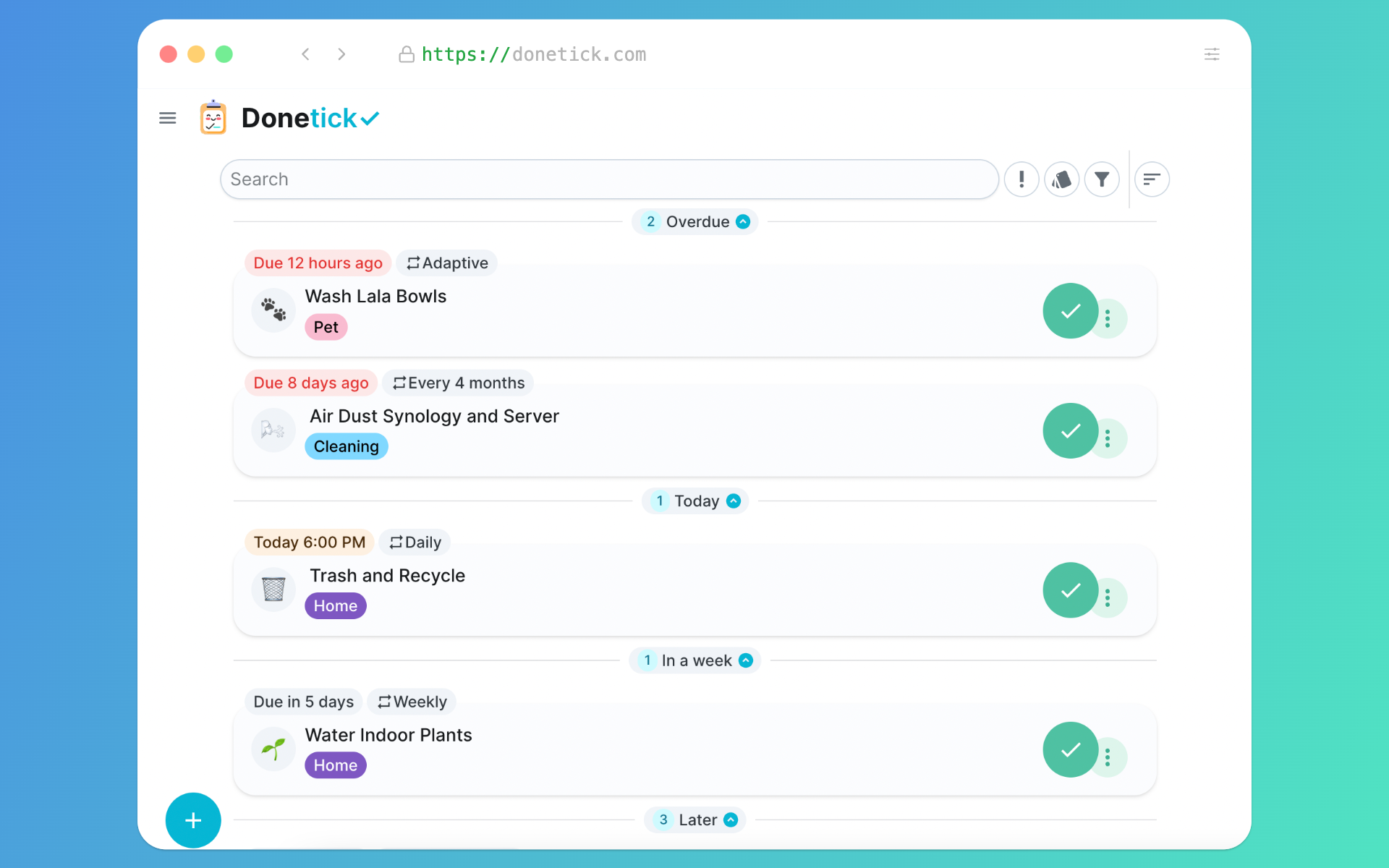 Donetick screenshot