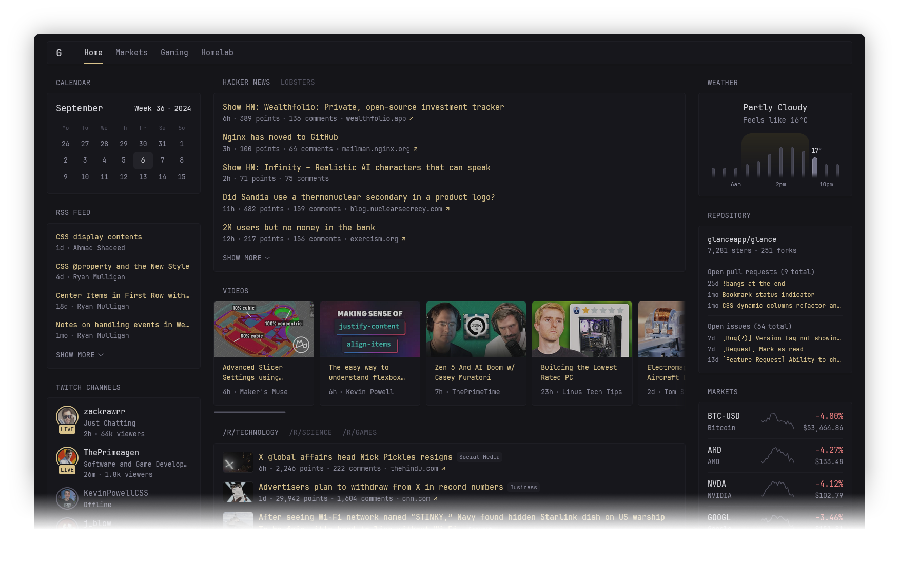 Glance screenshot