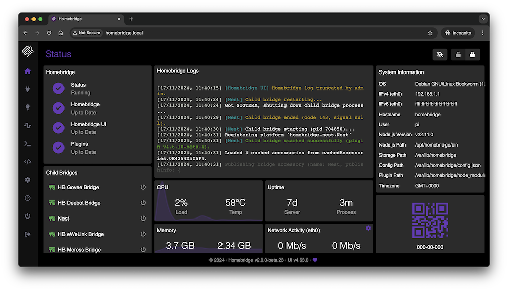 Homebridge screenshot