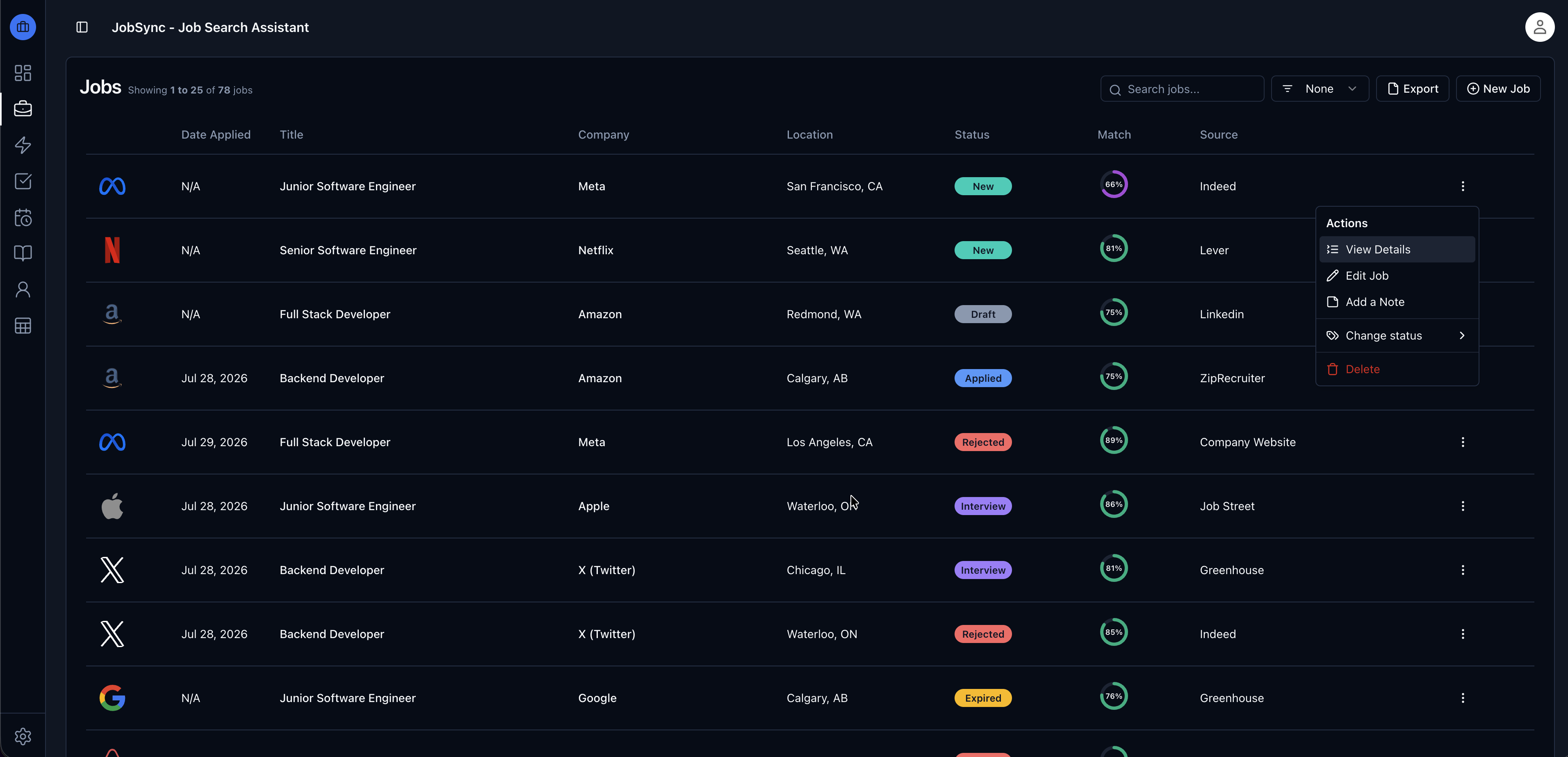 JobSync screenshot