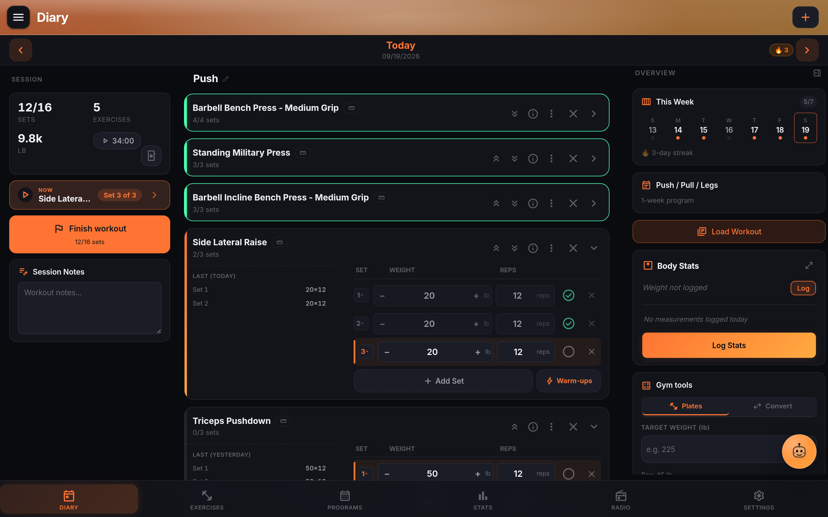 LiftTrace screenshot