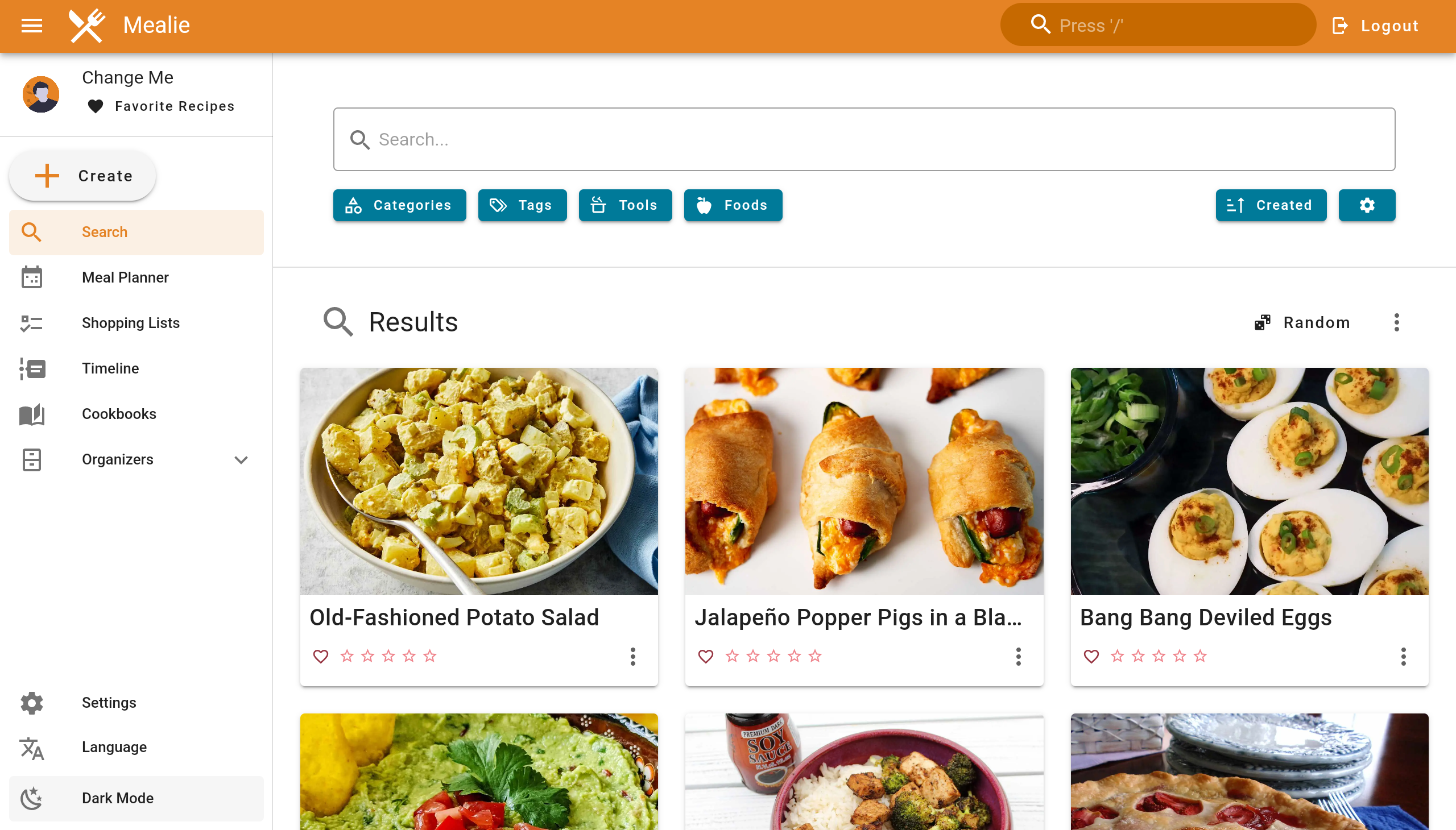 Mealie screenshot