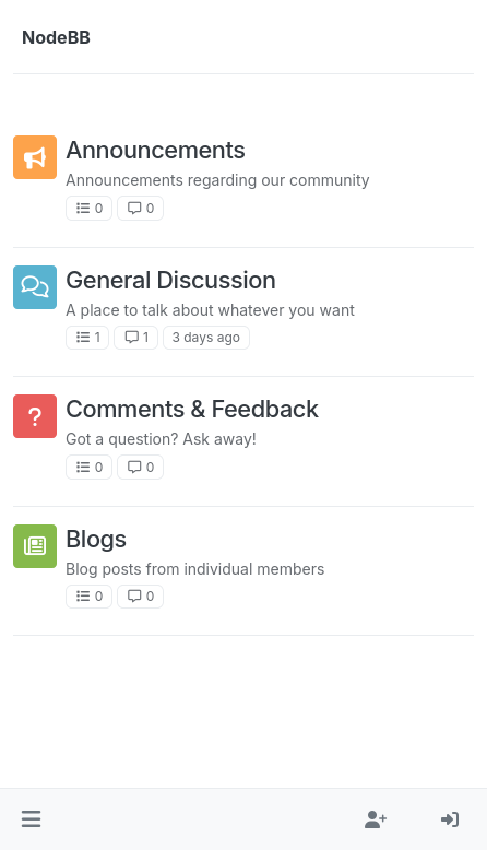 NodeBB screenshot