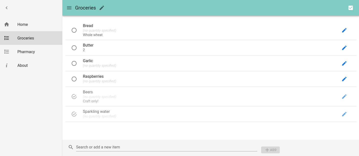 Our Shopping List screenshot
