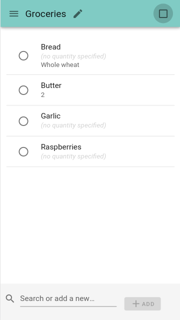 Our Shopping List screenshot