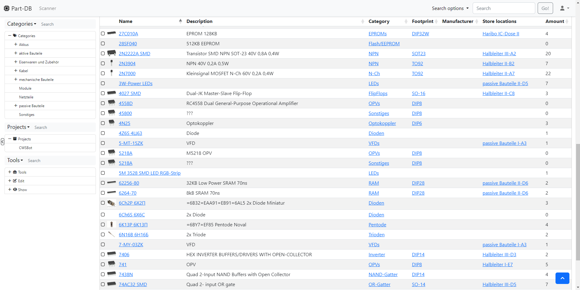 Part-DB screenshot