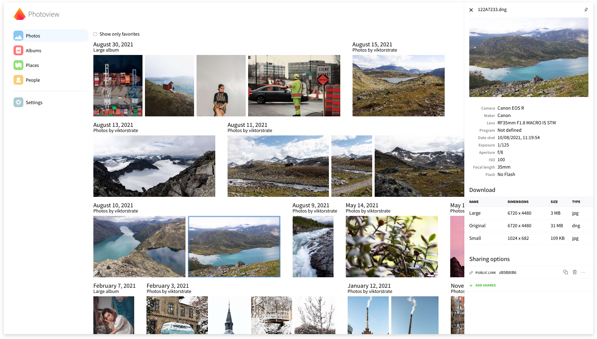 Photoview screenshot