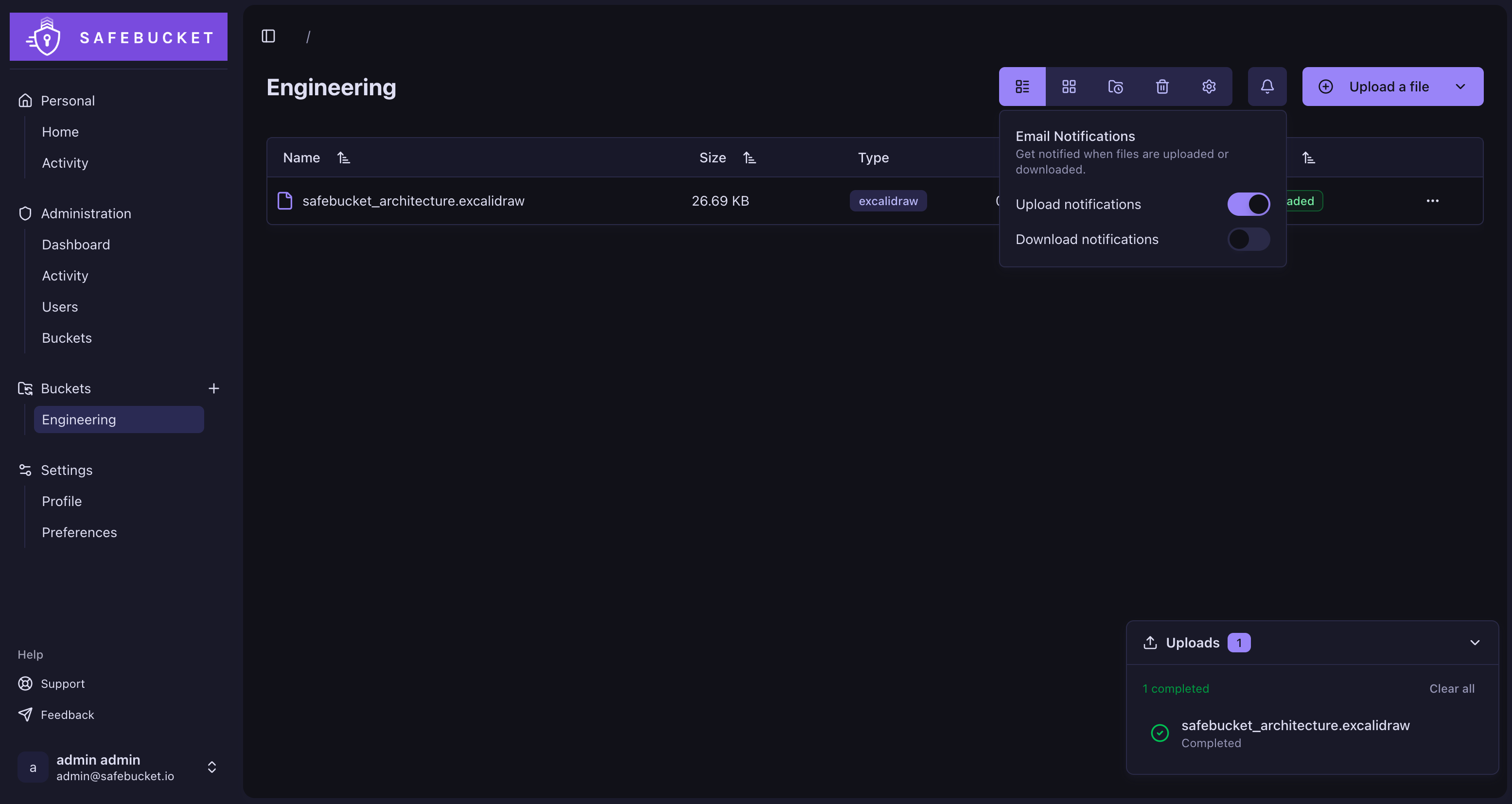 SafeBucket screenshot
